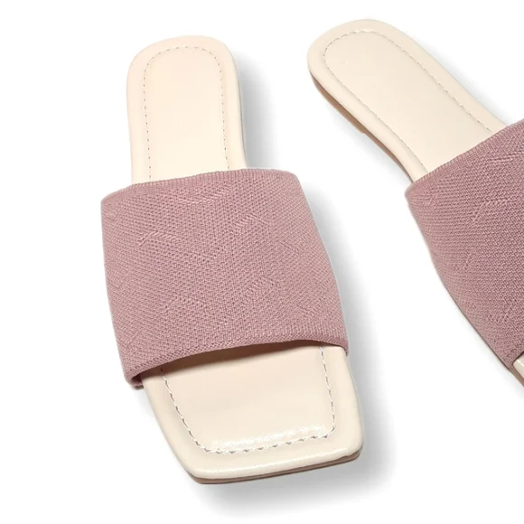 Sandals Women Shoes Slip-On Lightweight Casual Vacation Stretch Pink Shoes 7.5 - Picture 3 of 14